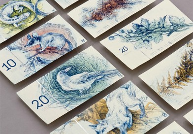 Student designed a fictional currency, the Hungarian euro with Beautiful plants and animal Designs